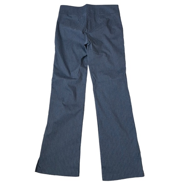ASOS DESIGN pinstripe flare pants in gray low rise wide leg button zip up SZ 8 - Picture 3 of 12